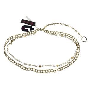 NoBo No Boundaries Gold Tone Double Chain Link Metal Belt Sz 2X/3X New
